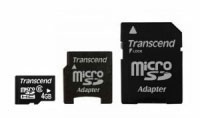Transcend microSDHC 4GB + 2 Adapters (TS4GUSDHC6-2)
